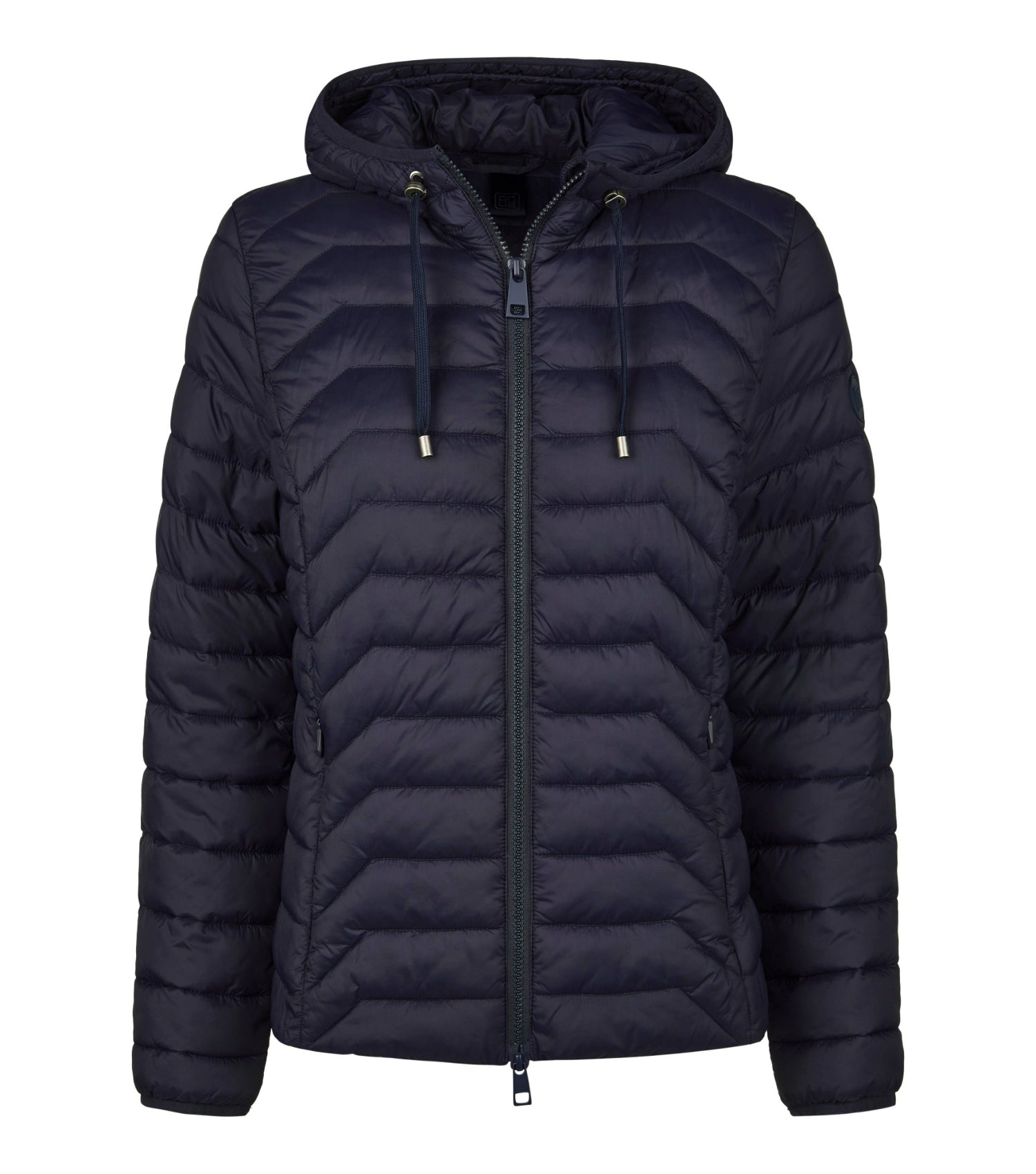Steppjacke Damen mit Kapuze und Reissverschluss in Blau.