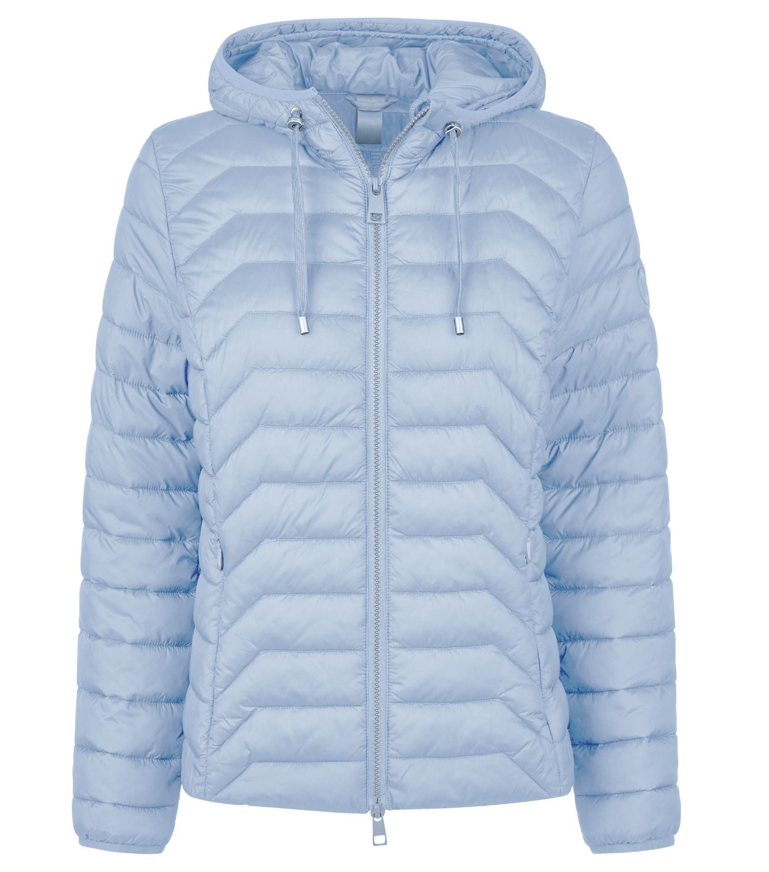 Steppjacke Damen mit Kapuze und Reissverschluss in Blau. 