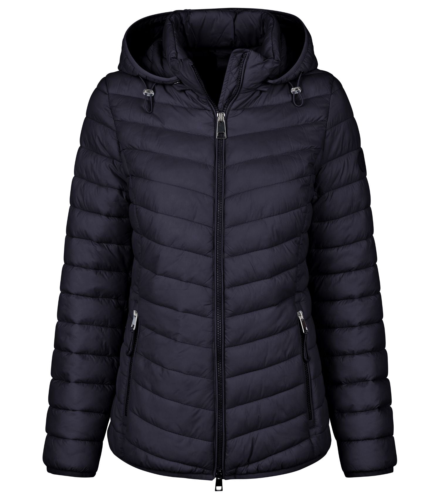Steppjacke Damen mit Kapuze und Reissverschluss in Blau.